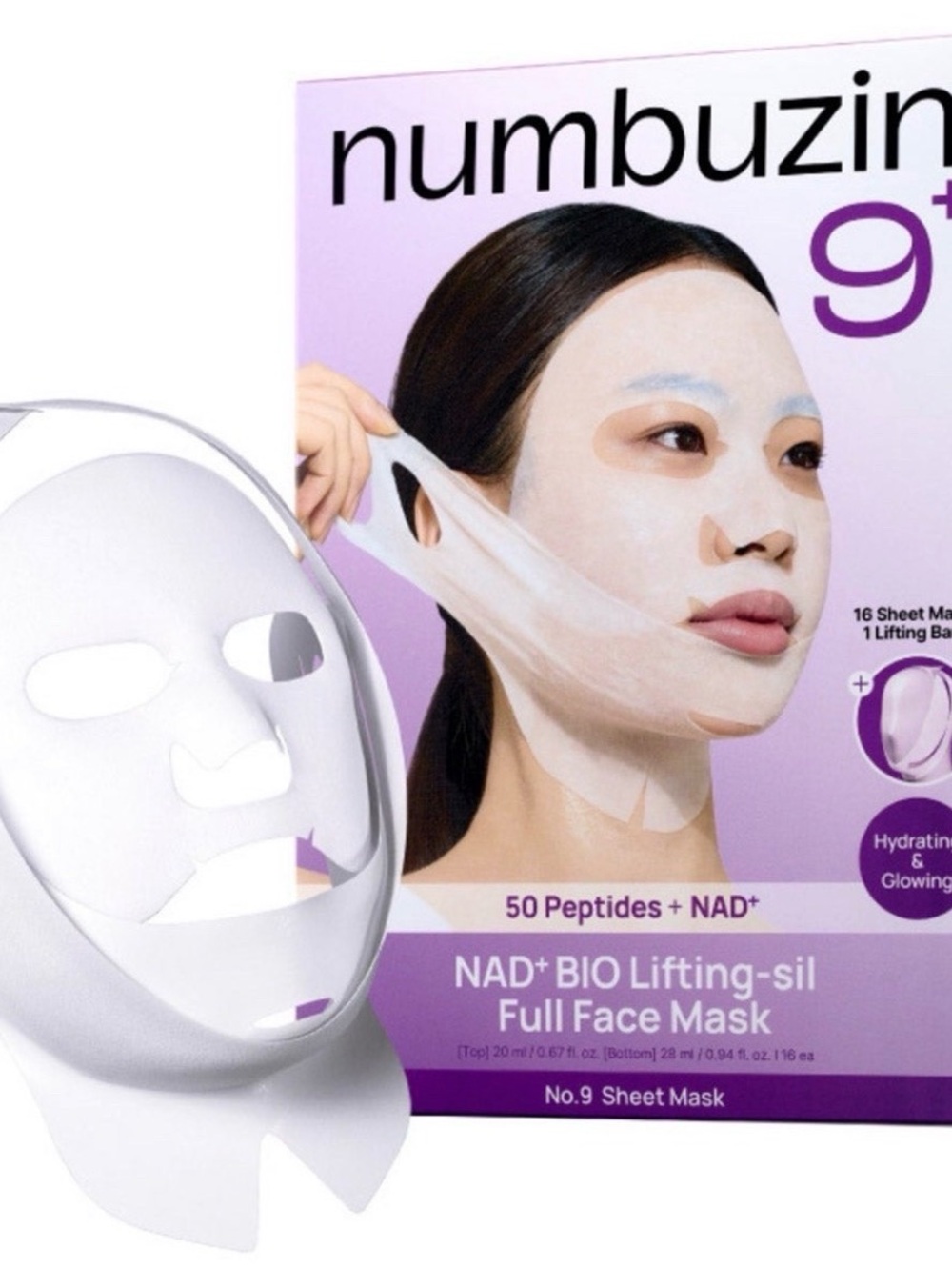 No.9 NAD+ BIO Lifting-sil Full Face Mask — White